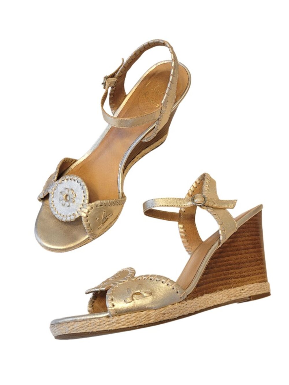 Jack Rogers Clare Metallic Wedge Sandals